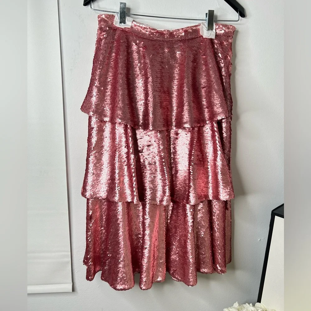 Rachel Parcell Pink Sequin Tiered Midi - Picture 10 of 17